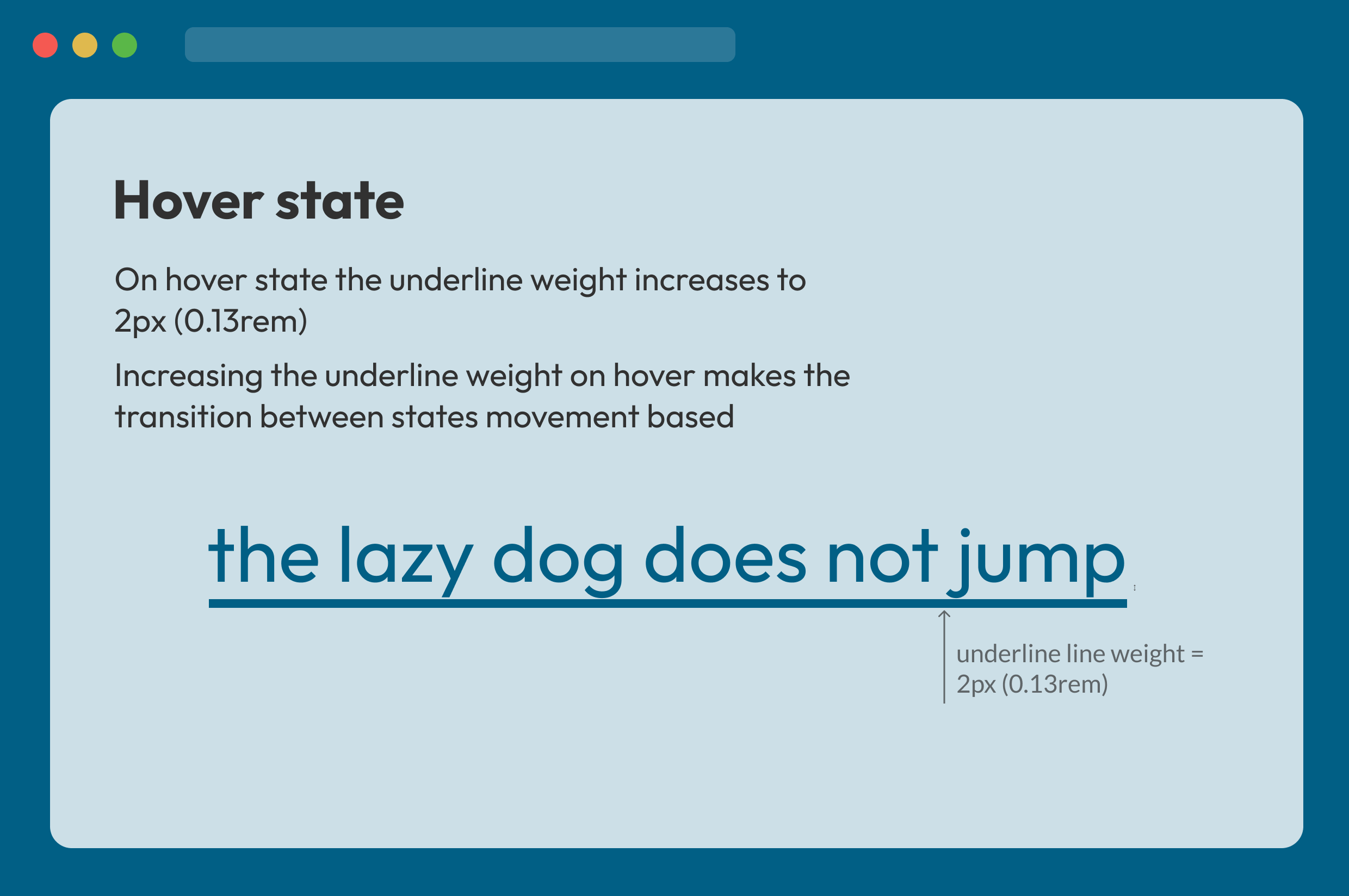 design guidelines for a link in the hover state